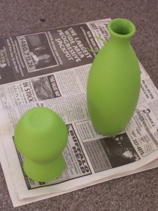 Vases painted with acrylic paint